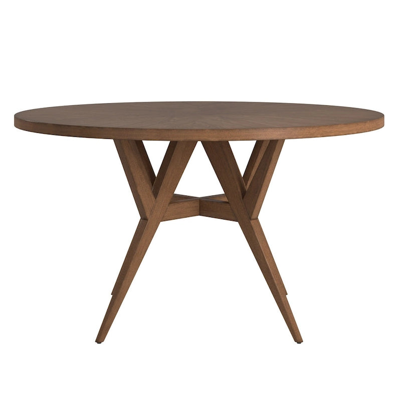 Table de salle à manger ronde Sheeba, style moderne du milieu du siècle, piètement en noyer, par iNSPIRE Q Modern