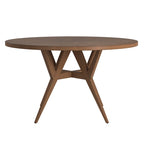 Table de salle à manger ronde Sheeba, style moderne du milieu du siècle, piètement en noyer, par iNSPIRE Q Modern
