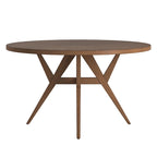 Table de salle à manger ronde Sheeba, style moderne du milieu du siècle, piètement en noyer, par iNSPIRE Q Modern