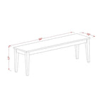 Banc de salle à manger Nicoli d'East West Furniture avec assise en bois, 54 x 15 x 17 pouces (options de finition)