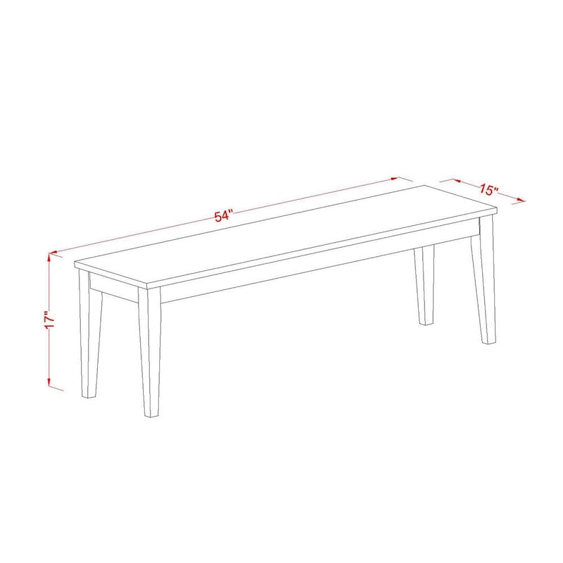 Banc de salle à manger Nicoli d'East West Furniture avec assise en bois, 54 x 15 x 17 pouces (options de finition)