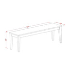 Banc de salle à manger Nicoli d'East West Furniture avec assise en bois, 54 x 15 x 17 pouces (options de finition)