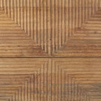 Table d'appoint Cairo en bois massif brun clair avec structure en fer noir et 2 tiroirs - 56 cm (L) x 56 cm (l) x 66 cm (H)