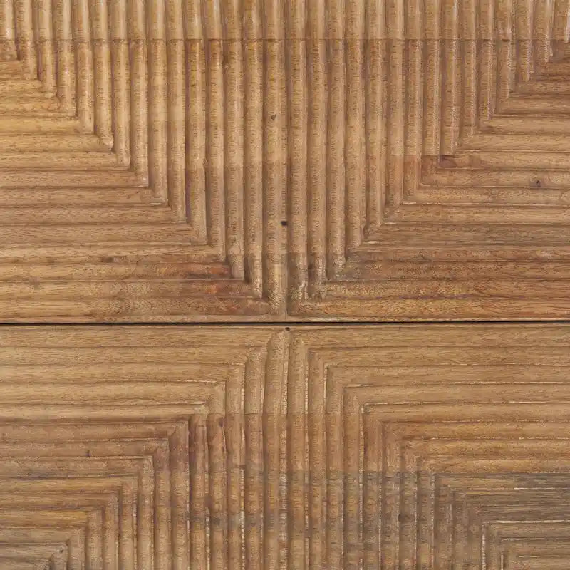 Table d'appoint Cairo en bois massif brun clair avec structure en fer noir et 2 tiroirs - 56 cm (L) x 56 cm (l) x 66 cm (H)