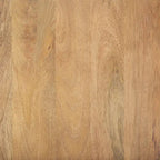 Table d'appoint Cairo en bois massif brun clair avec structure en fer noir et 2 tiroirs - 56 cm (L) x 56 cm (l) x 66 cm (H)