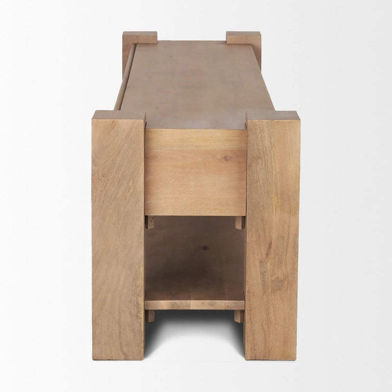 Meuble TV Beth en bois brun clair - 70,0 L x 20,0 l x 24,0 H