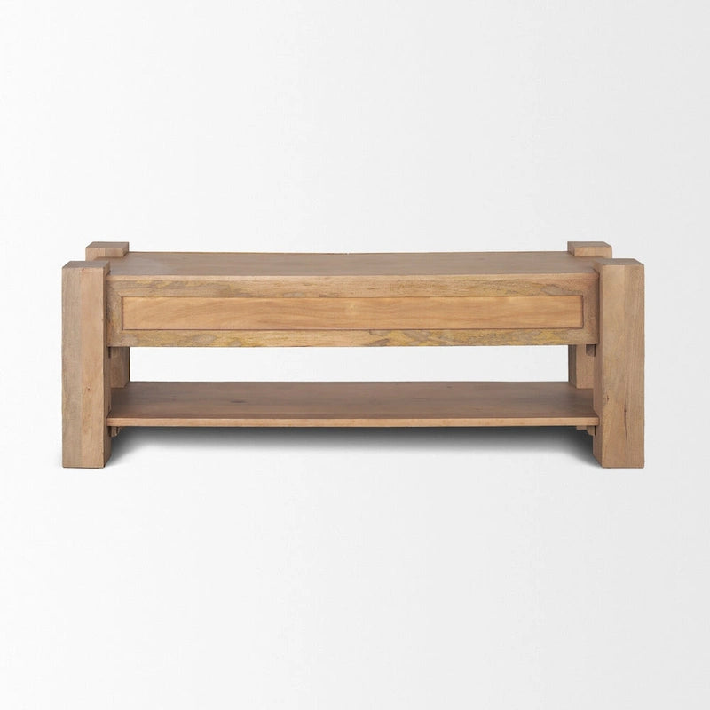 Meuble TV Beth en bois brun clair - 70,0 L x 20,0 l x 24,0 H