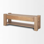 Meuble TV Beth en bois brun clair - 70,0 L x 20,0 l x 24,0 H