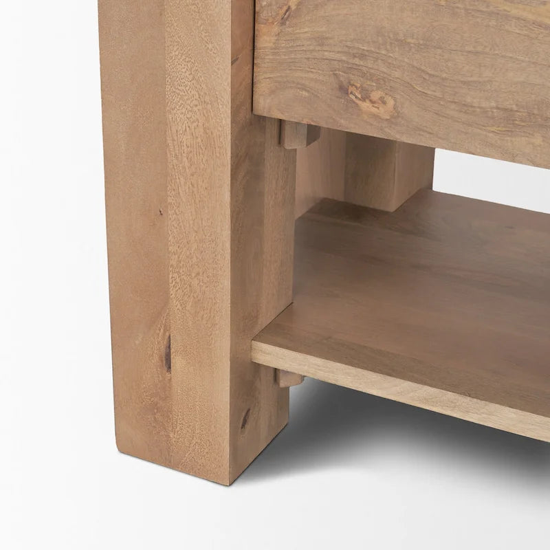 Meuble TV Beth en bois brun clair - 70,0 L x 20,0 l x 24,0 H