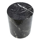 Table d'appoint ronde Sully sur piédestal, noire et blanche