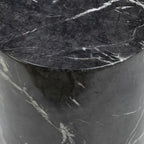 Table d'appoint ronde Sully sur piédestal, noire et blanche