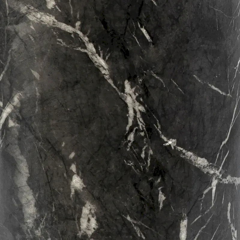 Table d'appoint ronde Sully sur piédestal, noire et blanche