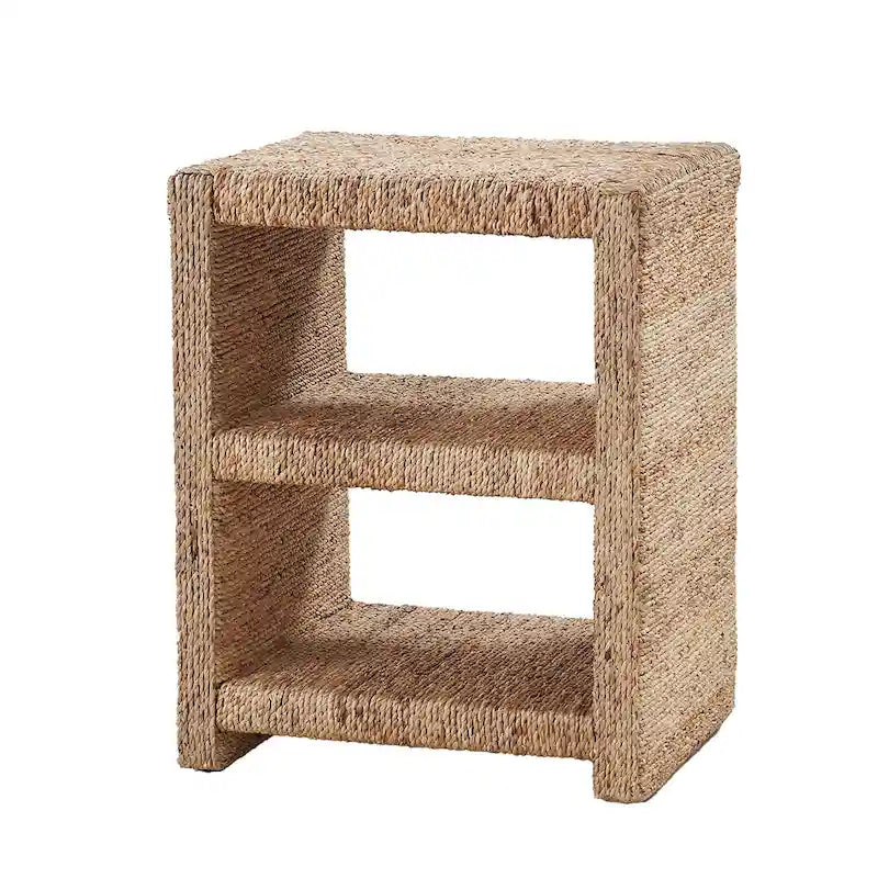Table d'appoint Dominik 24 en corde de gazon avec deux étagères ouvertes par HULALA HOME