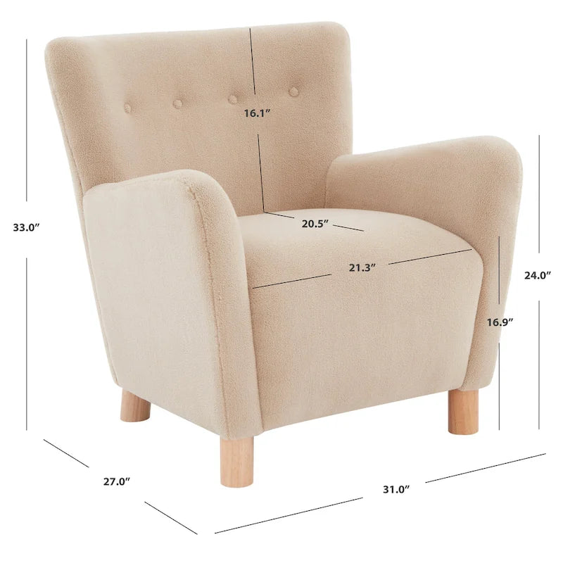 Fauteuil d'appoint SAFAVIEH Couture Zornitza en fausse fourrure de mouton retournée - 79 cm L x 69 cm P x 84 cm H