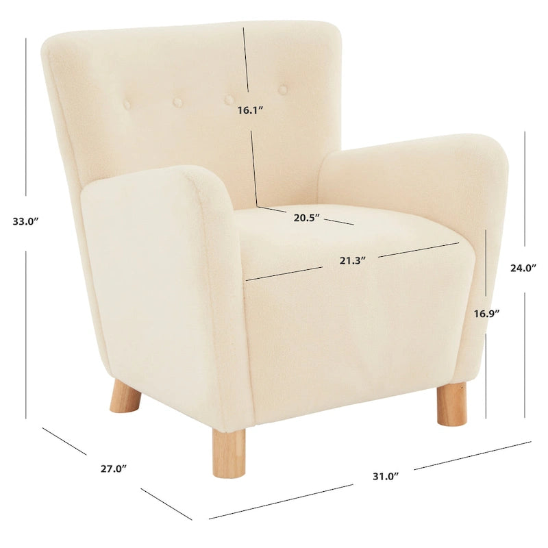 Fauteuil d'appoint SAFAVIEH Couture Zornitza en fausse fourrure de mouton retournée - 79 cm L x 69 cm P x 84 cm H