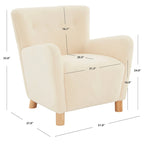 Fauteuil d'appoint SAFAVIEH Couture Zornitza en fausse fourrure de mouton retournée - 79 cm L x 69 cm P x 84 cm H