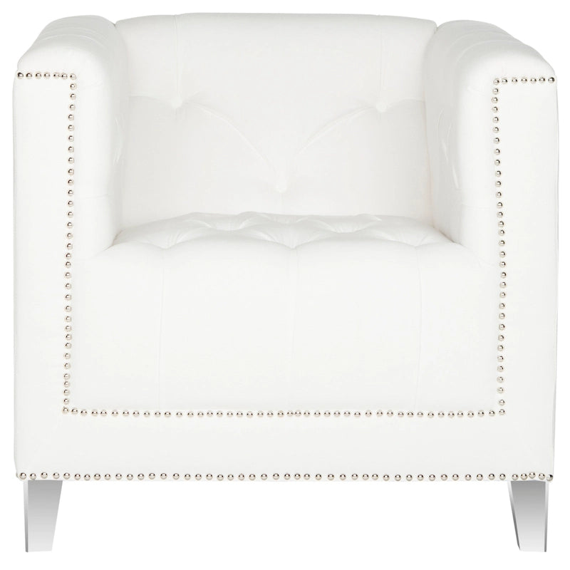 Fauteuil club Kamilah blanc/transparent SAFAVIEH - 31,9 x 33,9 x 29,9 cm (32 po L x 34 po P x 30 po H)