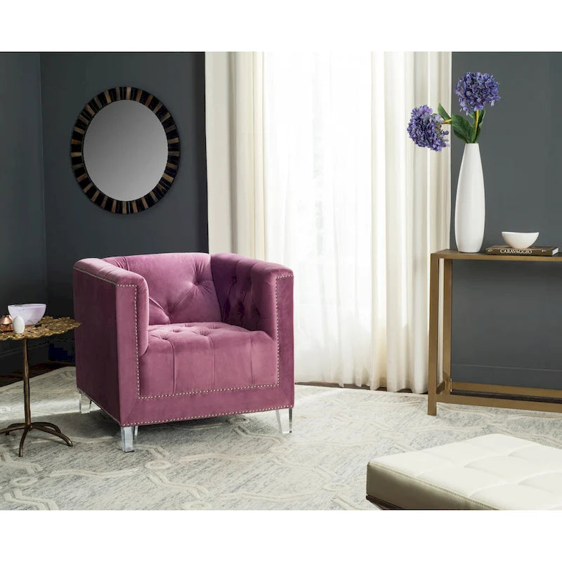 Fauteuil club Kamilah blanc/transparent SAFAVIEH - 31,9 x 33,9 x 29,9 cm (32 po L x 34 po P x 30 po H)