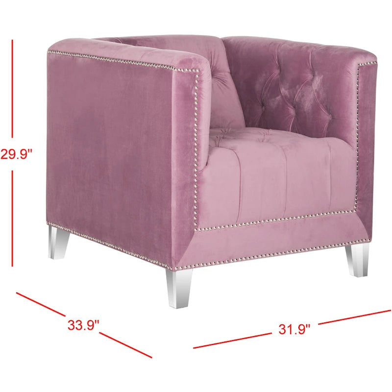 Fauteuil club Kamilah blanc/transparent SAFAVIEH - 31,9 x 33,9 x 29,9 cm (32 po L x 34 po P x 30 po H)