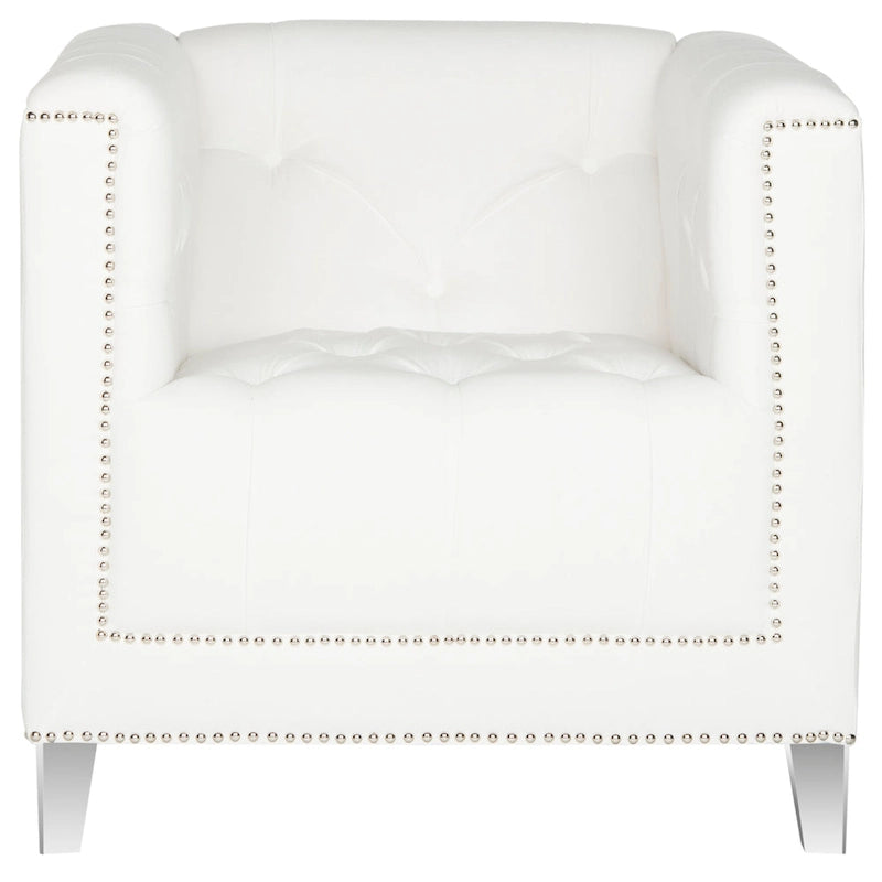 Fauteuil club Kamilah blanc/transparent SAFAVIEH - 31,9 x 33,9 x 29,9 cm (32 po L x 34 po P x 30 po H)