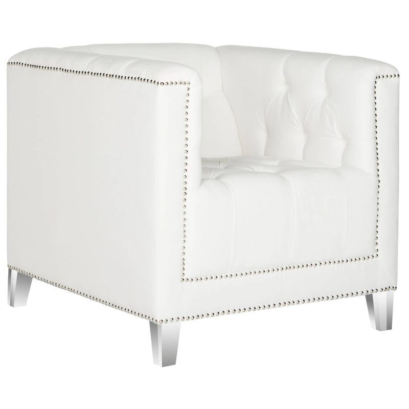 Fauteuil club Kamilah blanc/transparent SAFAVIEH - 31,9 x 33,9 x 29,9 cm (32 po L x 34 po P x 30 po H)