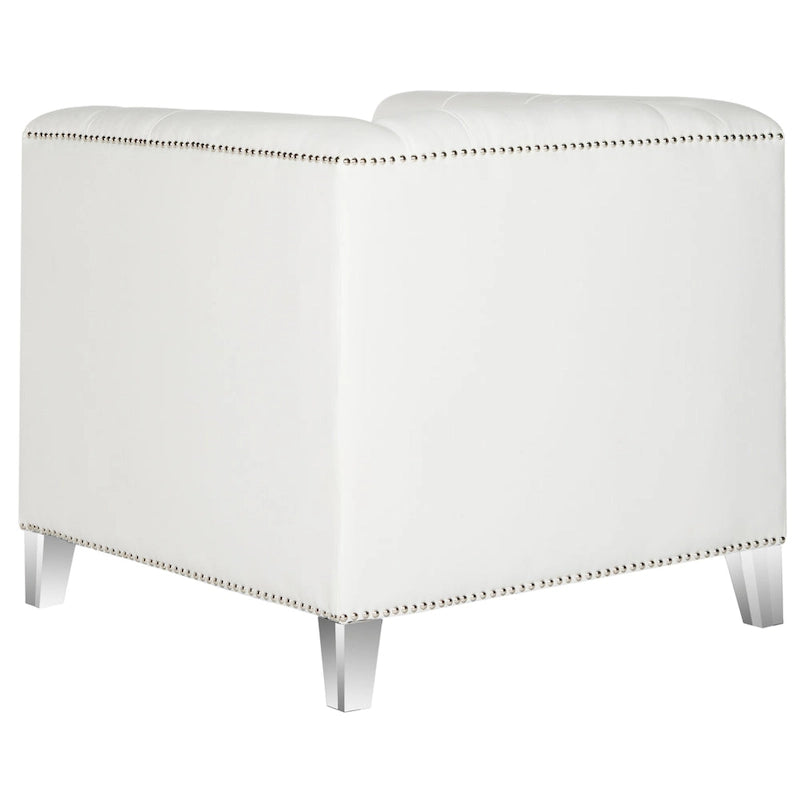 Fauteuil club Kamilah blanc/transparent SAFAVIEH - 31,9 x 33,9 x 29,9 cm (32 po L x 34 po P x 30 po H)