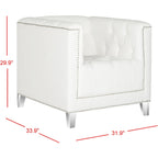 Fauteuil club Kamilah blanc/transparent SAFAVIEH - 31,9 x 33,9 x 29,9 cm (32 po L x 34 po P x 30 po H)