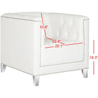 Fauteuil club Kamilah blanc/transparent SAFAVIEH - 31,9 x 33,9 x 29,9 cm (32 po L x 34 po P x 30 po H)