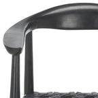 Fauteuil d'appoint SAFAVIEH Birtie en cuir tressé et bois massif (entièrement assemblé) - L 63,5 x P 56 x H 56 cm