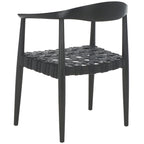 Fauteuil d'appoint SAFAVIEH Birtie en cuir tressé et bois massif (entièrement assemblé) - L 63,5 x P 56 x H 56 cm