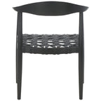 Fauteuil d'appoint SAFAVIEH Birtie en cuir tressé et bois massif (entièrement assemblé) - L 63,5 x P 56 x H 56 cm