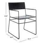 Chaises de salle à manger en cuir Bernardine de SAFAVIEH (lot de 2) - 55 cm (L) x 50 cm (l) x 81 cm (H) - 56 cm (L) x 51 cm (P) x 81 cm (H)