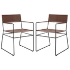 Chaises de salle à manger en cuir Bernardine de SAFAVIEH (lot de 2) - 55 cm (L) x 50 cm (l) x 81 cm (H) - 56 cm (L) x 51 cm (P) x 81 cm (H)