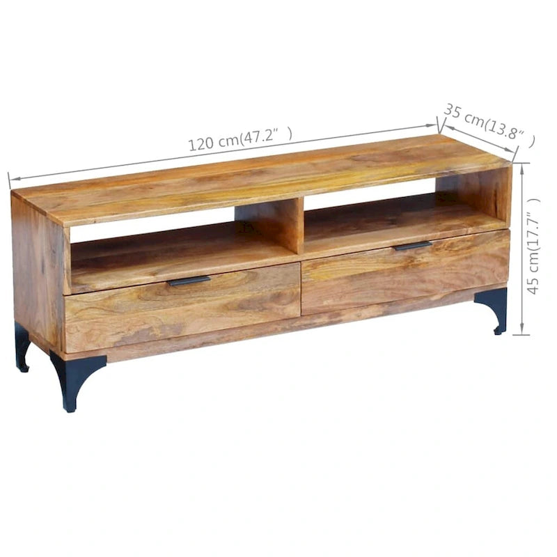 Meuble TV vidaXL en bois de manguier 47,2 x 13,8 x 17,7