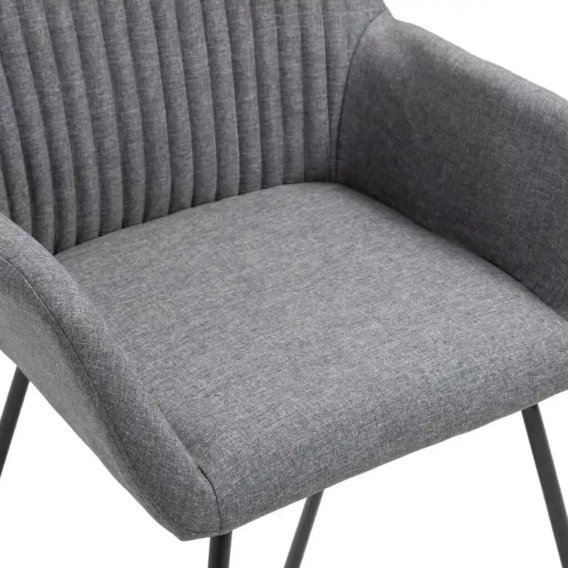 Chaises de salle à manger vidaXL, lot de 4, tissu gris foncé