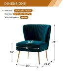Fauteuil d'appoint confortable sans accoudoirs Monica pour salon, avec dossier capitonné et pieds en métal, par HULALA HOME