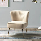 Fauteuil d'appoint confortable sans accoudoirs Monica pour salon, avec dossier capitonné et pieds en métal, par HULALA HOME