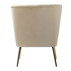 Fauteuil d'appoint confortable sans accoudoirs Monica pour salon, avec dossier capitonné et pieds en métal, par HULALA HOME