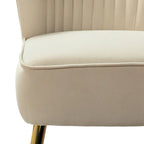 Fauteuil d'appoint confortable sans accoudoirs Monica pour salon, avec dossier capitonné et pieds en métal, par HULALA HOME