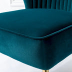 Fauteuil d'appoint confortable sans accoudoirs Monica pour salon, avec dossier capitonné et pieds en métal, par HULALA HOME