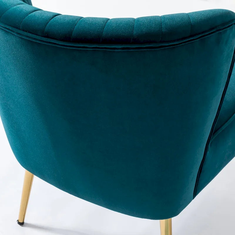 Fauteuil d'appoint confortable sans accoudoirs Monica pour salon, avec dossier capitonné et pieds en métal, par HULALA HOME