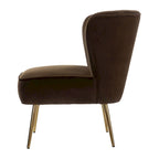Fauteuil d'appoint confortable sans accoudoirs Monica pour salon, avec dossier capitonné et pieds en métal, par HULALA HOME