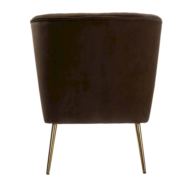 Fauteuil d'appoint confortable sans accoudoirs Monica pour salon, avec dossier capitonné et pieds en métal, par HULALA HOME
