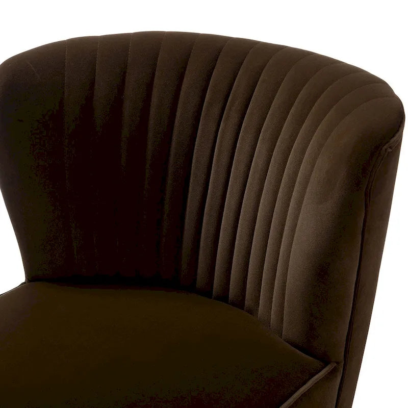Fauteuil d'appoint confortable sans accoudoirs Monica pour salon, avec dossier capitonné et pieds en métal, par HULALA HOME