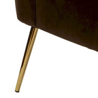 Fauteuil d'appoint confortable sans accoudoirs Monica pour salon, avec dossier capitonné et pieds en métal, par HULALA HOME