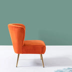 Fauteuil d'appoint confortable sans accoudoirs Monica pour salon, avec dossier capitonné et pieds en métal, par HULALA HOME