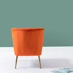 Fauteuil d'appoint confortable sans accoudoirs Monica pour salon, avec dossier capitonné et pieds en métal, par HULALA HOME