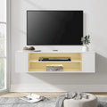 Meuble TV mural flottant WAMPAT, étagère, centre multimédia, meuble sous-téléviseur, 99 cm (39 pouces)