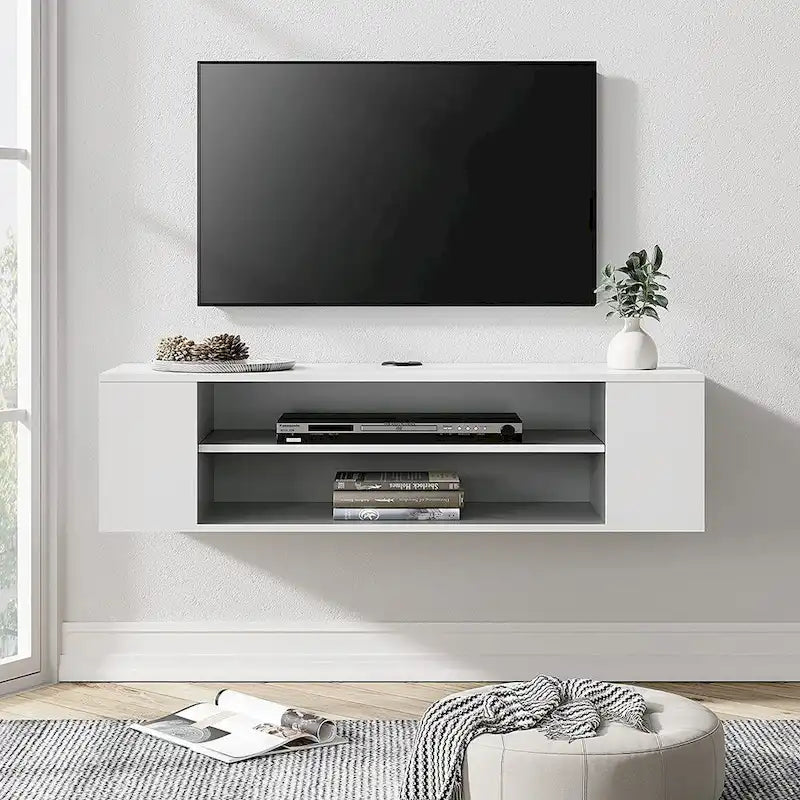Meuble TV mural flottant WAMPAT, étagère, centre multimédia, meuble sous-téléviseur, 99 cm (39 pouces)