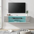 Meuble TV mural flottant WAMPAT, étagère, centre multimédia, meuble sous-téléviseur, 99 cm (39 pouces)